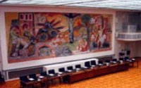 "Krieg und Frieden"- Fresko von Otto Dix im Ratssaal